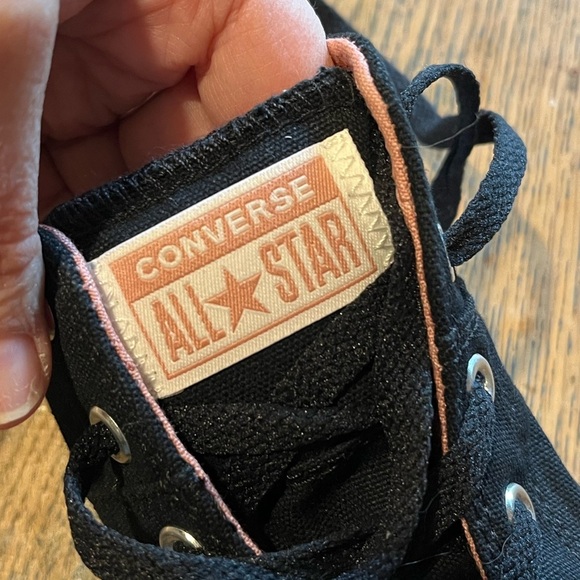 🖤 Converse All Star Junior Sneakers – Black & Pink – Size US 1 - Picture 2 of 8